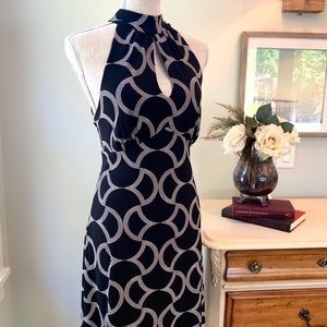 Halter Cut Black Cocktail Dress L